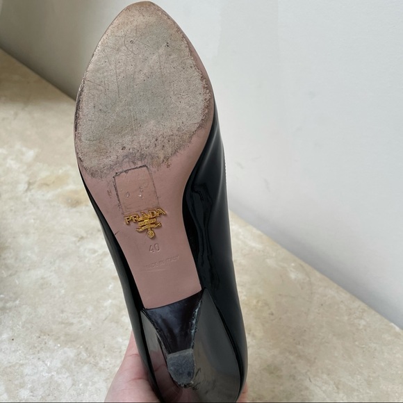 PRADA Black patent leather triangle heels - Picture 11 of 16